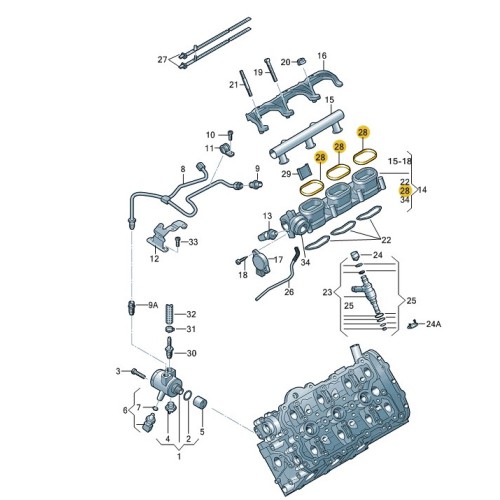 Inlaatpakkingset V6 Benzine